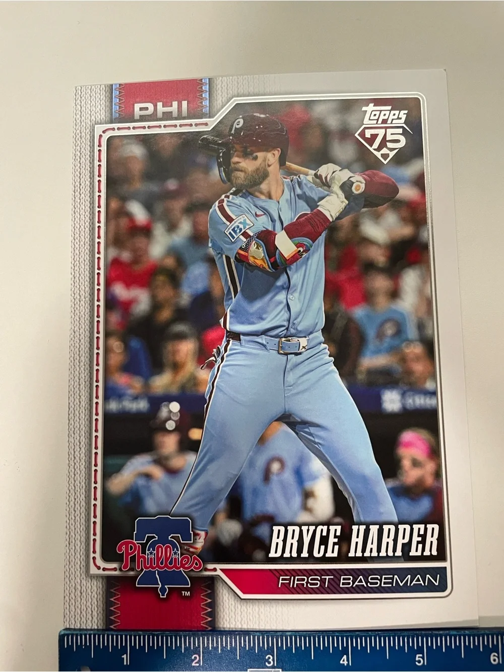 Topps Bryce Harper Baseball Card - Light Blue & Maroon - Picture 4 of 4